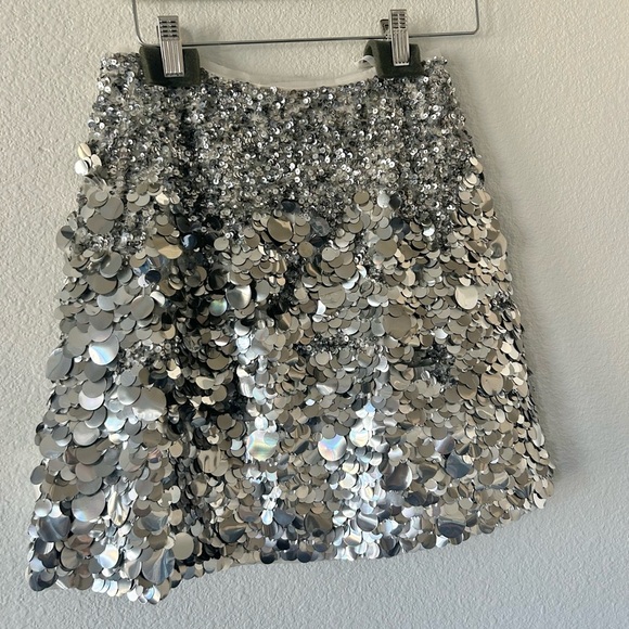 Aje Celeste Sequin Shell Top & Cherie Mini Skirt Set in Silver - Picture 8 of 11